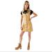 Free People Dresses | Free People Goldie Mini Dress Gold Leather Button Front Size 4 New With Tags | Color: Gold | Size: 4
