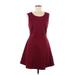 Lulus Casual Dress - A-Line: Burgundy Solid Dresses - Women's Size Medium