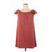 Madewell Casual Dress - Shift Boatneck Short sleeves: Red Dresses - Women's Size X-Large