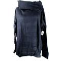 Free People Tops | Free People Juicy Long Sleeve M Black Thermal Cowl Neck Back Overlap B2-223 | Color: Black | Size: M