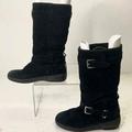 Coach Shoes | Coach "Thelma" Designer Black Signature Embossed Suede Winter Boots 7b | Color: Black/Silver | Size: 7