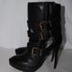 Burberry Shoes | 40/9burberry Black Leather Buckle Mid Calf Knee High Heel Tall Boots Italy | Color: Black | Size: 9