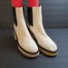 Free People Shoes | Free People Womens James Chelsea Boots Size 10 Us 41 Eu Ivory Round Toe Zip | Color: Tan/White | Size: 10
