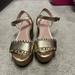 Kate Spade Shoes | Kate Spade Cork & Gold Wedges, Size 9.5 | Color: Gold | Size: 9.5