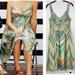 Anthropologie Dresses | Anthropologie 100% Silk Print Dress Size 8 | Color: Blue/Green | Size: 8