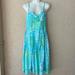 Lilly Pulitzer Dresses | Lilly Pulitzer Vintage Blue Green Floral Midi Dress Size 8 Vintage | Color: Blue/Green | Size: 8