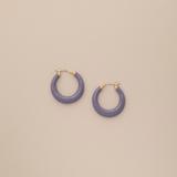 Lucky Brand Purple Enamel Hoop Earring - Women's Ladies Accessories Jewelry Earrings in Gold