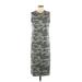 Universal Thread Casual Dress - Midi Crew Neck Sleeveless: Gray Camo Dresses - Women's Size Medium