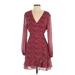 All in Favor Casual Dress - Wrap: Burgundy Hearts Dresses - Women's Size Medium