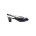 Bruno Magli Heels: Slip-on Chunky Heel Minimalist Black Solid Shoes - Women's Size 5 - Almond Toe