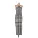 Valerie Bertinelli Casual Dress - Maxi: Gray Graphic Dresses - Women's Size 8