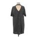 Trafaluc by Zara Casual Dress - Shift Mock Short Sleeve: Gray Dresses - Women's Size Medium