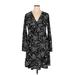 Suzanne Betro Casual Dress - A-Line V Neck Long sleeves: Black Dresses - Women's Size 1X