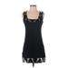 Express Cocktail Dress - A-Line Square Sleeveless: Black Print Dresses - Women's Size X-Small