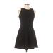 Xhilaration Casual Dress - A-Line Crew Neck Sleeveless: Black Print Dresses - Women's Size Medium