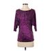 Trina Turk 3/4 Sleeve Top Purple Tops - Women's Size P