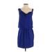 Theory Casual Dress - DropWaist Cowl Neck Sleeveless: Blue Print Dresses - Women's Size 4