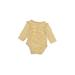 Carter's Long Sleeve Onesie: Yellow Print Bottoms - Size 3 Month