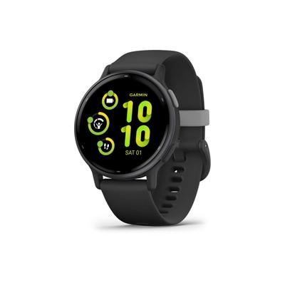 Garmin Vivoactive 5 Watch Slate Aluminim Bezel w/ Black Case and Silicone Band 010-02862-10