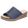 Pantolette RIEKER, Damen, Gr. 38, blau (dunkelblau), Lederimitat, klassisch, Schuhe, Keilabsatz, Sommerschuh, 150 Jahre RIEKER Jubiläumsartikel, Topseller