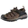 Sandale SKECHERS "TRESMEN-MENARD", Herren, Gr. 48,5, braun (braun, schwarz), Lederimitat, Textil, sportlich, Schuhe, Sommerschuh, Klettschuh, Outdoorsandale, mit LuxeFoam-Innensohle