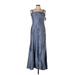 Alex Evenings Cocktail Dress - A-Line Square Sleeveless: Blue Print Dresses - New - Women's Size 10