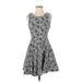 Under Skies Casual Dress - A-Line Scoop Neck Sleeveless: Gray Dresses - Women's Size Small