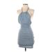 Shein Casual Dress - Bodycon: Blue Marled Dresses - Women's Size 2