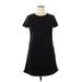 DKNY Casual Dress - A-Line Crew Neck Short sleeves: Black Print Dresses - Women's Size X-Large