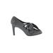 Ann Marino Heels: Slip-on Stilleto Cocktail Party Gray Print Shoes - Women's Size 9 - Almond Toe