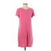 wasabi + mint Casual Dress - Shift Crew Neck Short sleeves: Pink Print Dresses - Women's Size Small