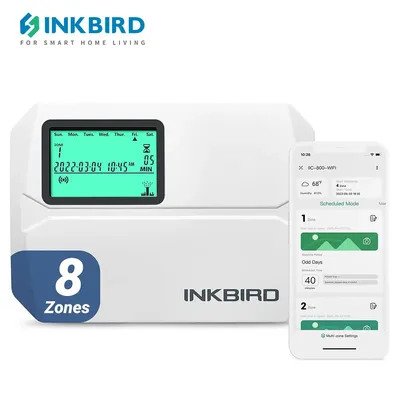 INKBIRD-Contrôleur d'arrosage WiFi 6/8 zones surveillance intelligente de l'd'argile extérieure