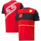 T-shirt de sport de plein air pour homme équipe rouge de course F1 Charles Leclerc 16 Carlos