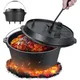 Marmite en fonte optique pour camping intérieur et extérieur four néerlandais barbecue feu 4.0 L