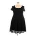 Torrid Casual Dress - A-Line Scoop Neck Short sleeves: Black Print Dresses - Women's Size 2X Plus