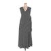 Jessica Simpson Casual Dress - Midi V Neck Sleeveless: Black Print Dresses - New - Women's Size Large