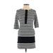 Rag & Bone Casual Dress - Mini Crew Neck 3/4 sleeves: Black Color Block Dresses - Women's Size 0