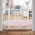 Toocapro Heavy Duty Metal Auto Close Baby Safety Gate Pressure Mounted Walk Thru w/ Pet Door Metal in White | 30 H x 40.5 W in | Wayfair WFPOA906W