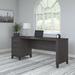 Gracie Oaks 72W Magomed Office Desk w/ Drawer & Storage Cabinet Wood in Gray | 29.15 H x 71.02 W x 23.5 D in | Wayfair