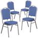 Inbox Zero Oliverson Crown Back Stacking Banquet Chair Vinyl/Metal/Fabric in Gray/Blue | Wayfair 04712DC897D44A61879A050BE8AFA4EB