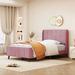 George Oliver Izaac Platform Bed Upholstered/Velvet in Pink | 44.1 H x 43.1 W x 83.3 D in | Wayfair 0E44E04DCE3742A2849BE08C28194F68