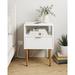 Mercer41 Yaris 1 - Drawer Nightstand Wood in White/Brown | 22.4 H x 15.7 W x 11.8 D in | Wayfair 57472367F1E44BA89A9450DA574961CE