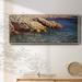 Loon Peak® Rocks On The Mediterranean Coast, 1888 Framed On Canvas Print Canvas, Solid Wood in Blue | 12 H x 30 W x 1.5 D in | Wayfair