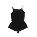 Aqua Green One Piece Swimsuit: Black Solid Swimwear - Women's Size Medium