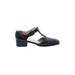 Salvatore Ferragamo Flats: Loafers Chunky Heel Casual Black Print Shoes - Women's Size 5 1/2 - Round Toe