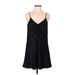 Entro Casual Dress - A-Line Plunge Sleeveless: Black Print Dresses - Women's Size Medium