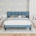 Javlergo Velvet Upholstered Platform Bed Frame with Adjustable Headboard