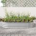 Raised Garden Bed Outdoor Oval Large Metal Raised Planter Bed for Outdoor Silver Planting Vegetables Box