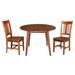 42" Round Dual Drop Leaf Table with 2 Dining Chairs