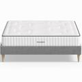 Pack lit 160x200 en tissu gris clair + Matelas latex